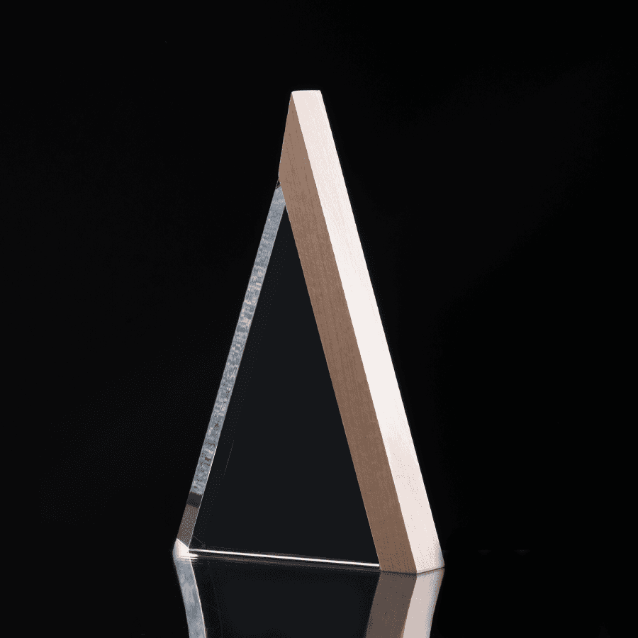 Trofeo Galvano de Madera y Cristal «Triangle»