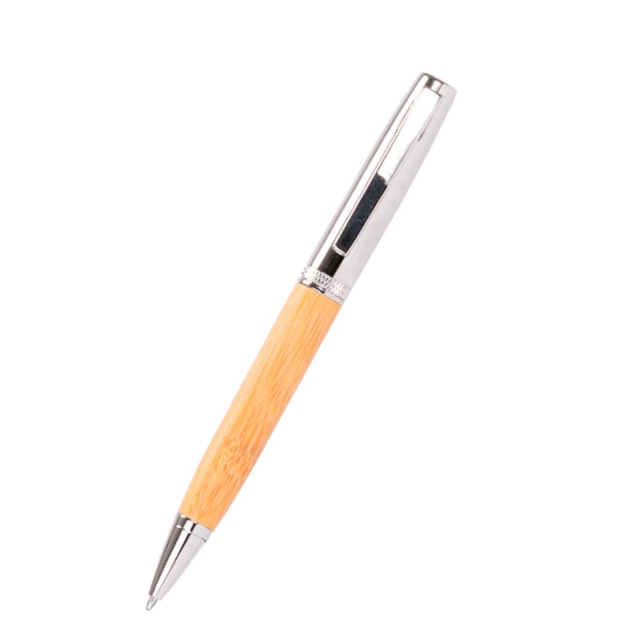 Bolígrafo metálico «AIRLIE» con grip de bamboo y estuche. — imagen 3