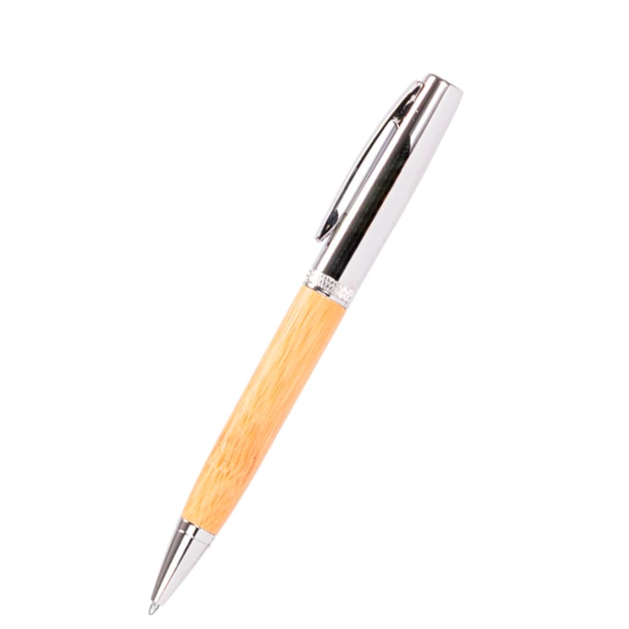 Bolígrafo metálico «AIRLIE» con grip de bamboo y estuche. — imagen 2