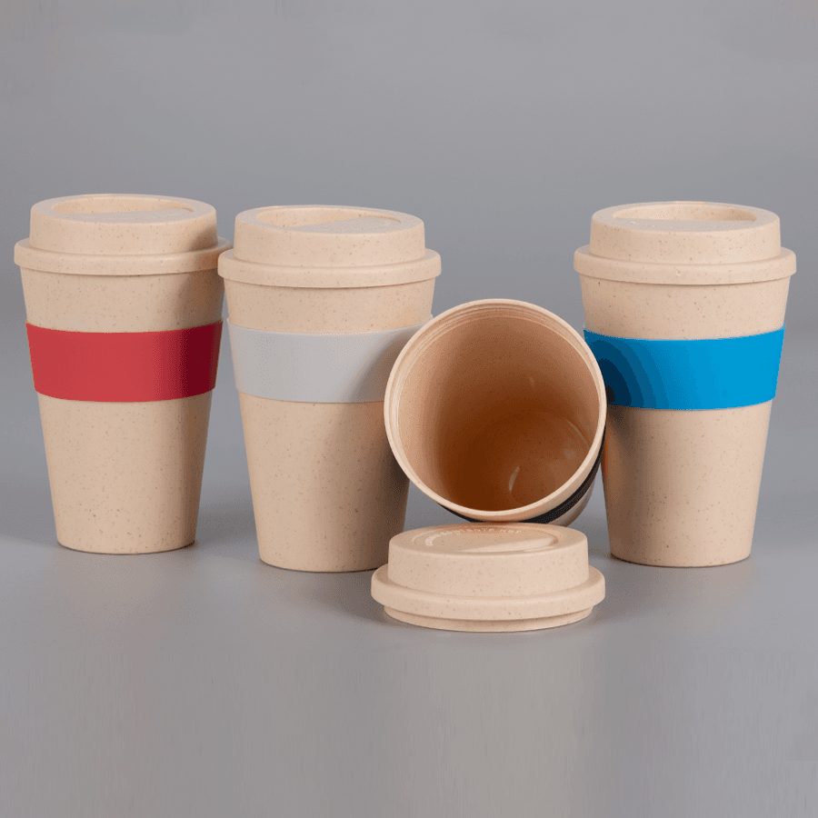 Mug Eco Cup «WHEAT STRAW» 355cc con banda silicona — imagen 2